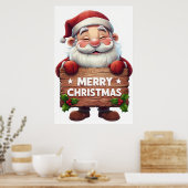 サンタメリークリスマス – フェスティバル休日 ポスター (キッチン)