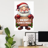 サンタメリークリスマス – フェスティバル休日 ポスター (ホームオフィス)