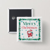 サンタメリークリスマス 缶バッジ (正面&裏面)