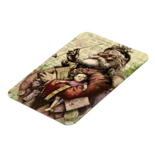 サンタメリークロースとクリスマスツリー マグネット (左側)