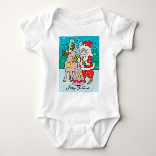 サンタメリークロース ベビーボディスーツ (正面)