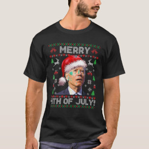 サンタメリージョーバイデン氏7月4日の醜いクリスマスS Tシャツ