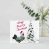 サンタメリーハット付きカントリークリスマスチキン シーズンポストカード (スタンド正面)