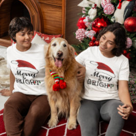 サンタメリーハット&ブライトクリスマスウィメンズ Tシャツ