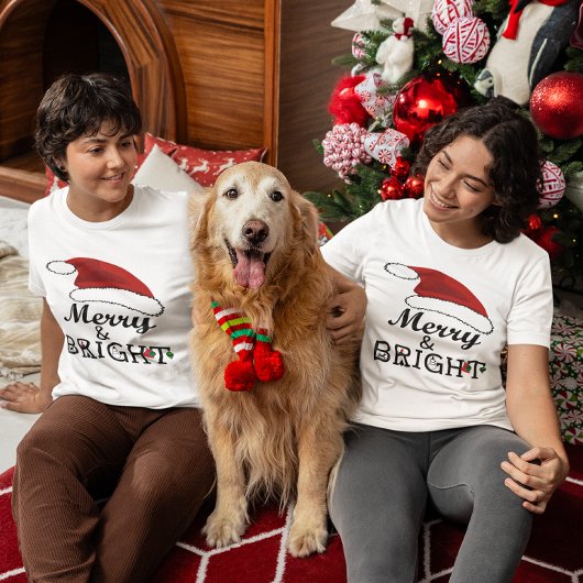 サンタメリーハット&ブライトクリスマスウィメンズ Tシャツ