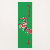 サンタメリーライディングペパーミントキャンディーの電車の手紙 ヨガマット (正面)