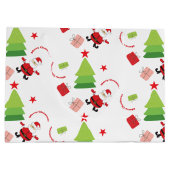 サンタメリーレッドとグリーン ラージペーパーバッグ (裏面)