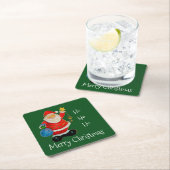 サンタメリー飲料用コースターとチャーストマ スクエアペーパーコースター (インサイチュ)