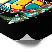 サンタメンズ付きクリスマス子供へバレーボールクリスマス ポスター (角)