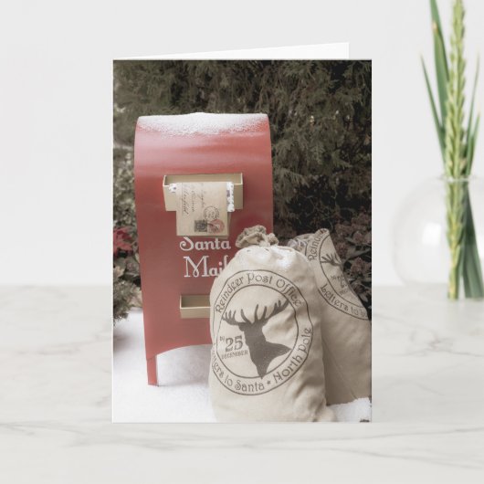 サンタメールトナカイ郵便局フェスティバルクリスマス カード (正面)