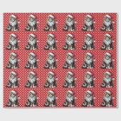 サンタメーンクーンキットクリスマスメーンキャット ラッピングペーパー (フラット)