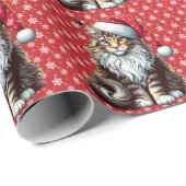 サンタメーンクーンキットクリスマスメーンキャット ラッピングペーパー (ロールコーナー)