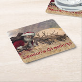 サンタモキスをするース紙コースター スクエアペーパーコースター (アングル)