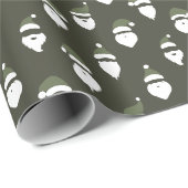 サンタモダンシルエットグリーンクリスマス ラッピングペーパー (ロールコーナー)