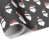 サンタモダンシルエットブラッククリスマス ラッピングペーパー (ロールコーナー)