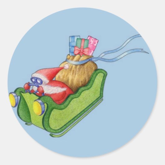 サンタモダンステッカー ラウンドシール (正面)