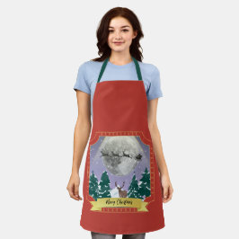 サンタモダントインデナーとヴィンテージクリスマスナイト エプロン