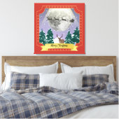 サンタモダントインデナーとヴィンテージクリスマスナイト キャンバスプリント (インサイチュ (寝室))