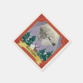 サンタモダントインデナーとヴィンテージクリスマスナイト スタンダードカクテルナプキン (角)