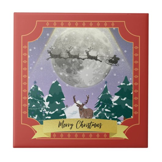 サンタモダントインデナーとヴィンテージクリスマスナイト タイル (正面)