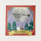 サンタモダントインデナーとヴィンテージクリスマスナイト タペストリー (正面)