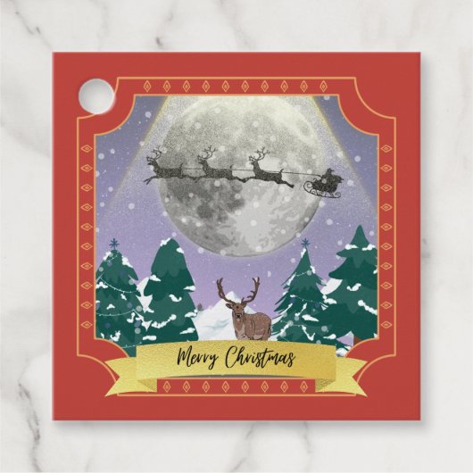 サンタモダントインデナーとヴィンテージクリスマスナイト フェイバータグ (正面)