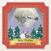 サンタモダントインデナーとヴィンテージクリスマスナイト ペーパーコースター (正面)