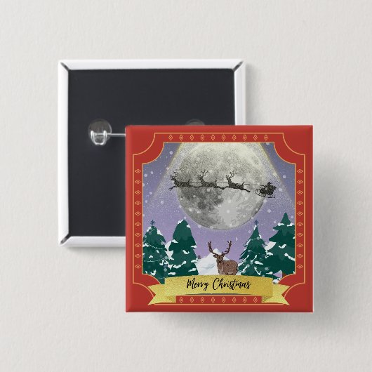 サンタモダントインデナーとヴィンテージクリスマスナイト 缶バッジ (正面&裏面)