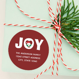サンタモダンーとホリーベリーのクリスマスジョイ ラウンドシール