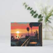 サンタモニカの夕日 #1 ポストカード (スタンド正面)