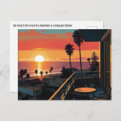 サンタモニカの夕日 #1 ポストカード (正面/裏面)