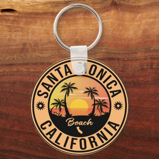 サンタモニカカリフォルニアサンセットバケーションデミディーズ キーホルダー (正面)