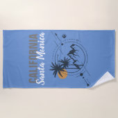 サンタモニカカリフォルニアジオメトリパームズ ビーチタオル (正面)