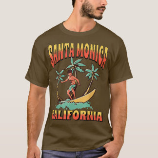 サンタモニカカリフォルニアビーチサーフサマーバケーション Tシャツ