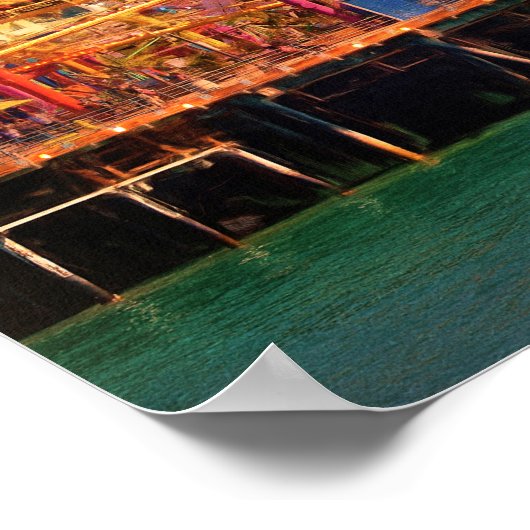 サンタモニカカリフォルニアピアフェリスホイール ポスター (角)