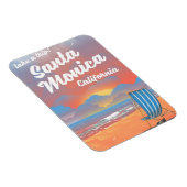 サンタモニカカリフォルニアヴィンテージビーチポスター マグネット (右側)