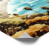 サンタモニカカリフォルニアUSAヴィンテージトラベル ポスター (角)