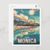 サンタモニカカルフォルニア有名ヴィンテージトラベルプレイス ポストカード (正面/裏面)