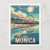 サンタモニカカルフォルニア有名ヴィンテージトラベルプレイス ポストカード (正面)