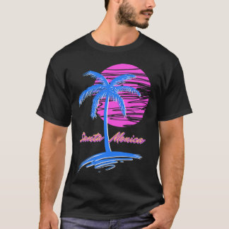 サンタモニカビーチアウトルン80sエステティックVAPORWAVE Tシャツ