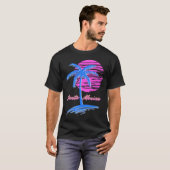 サンタモニカビーチアウトルン80sエステティックVAPORWAVE Tシャツ (正面フル)
