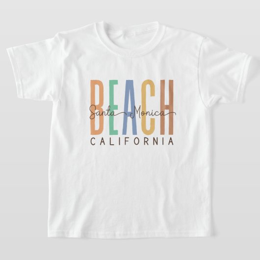 サンタモニカビーチカリフォルニア（サンズ） Tシャツ (レイダウン)