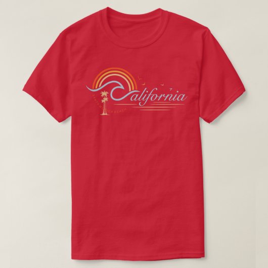 サンタモニカビーチサマーデザインTシャツ Tシャツ (デザイン正面)