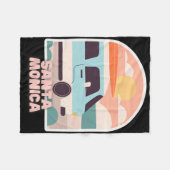 サンタモニカビーチレトロパステルカラーズサンアンドスール フリースブランケット (正面(横))