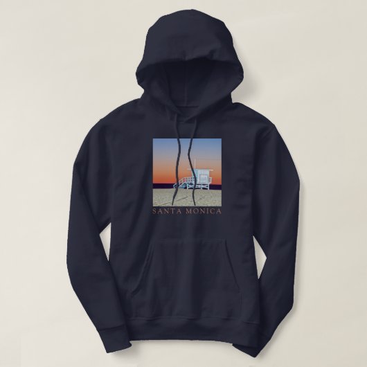 サンタモニカビーチ | ロサンゼルス, カリフォルニア パーカ (デザイン正面)