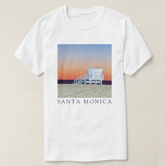 サンタモニカビーチ |ロサンゼルス、カリフォルニア Tシャツ (デザイン正面)