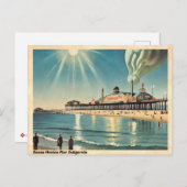 サンタモニカピアカリフォルニアヴィンテージトラベル ポストカード (正面/裏面)