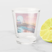 サンタモニカピアピンク&ブルーサンセットロサンゼルス ショットグラス (裏面)