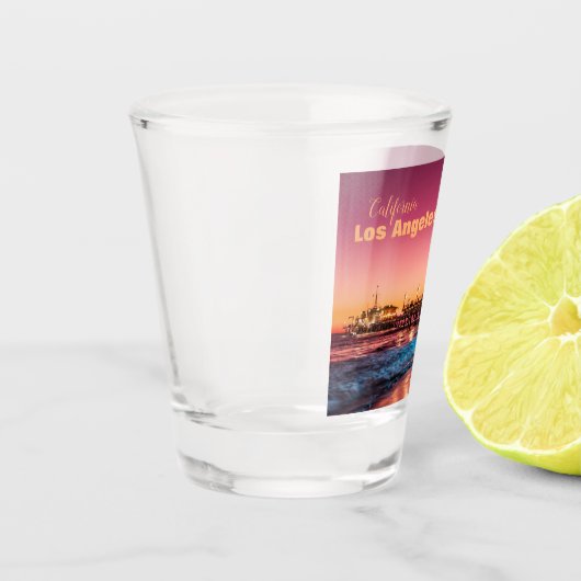 サンタモニカピアピンク&ブルーサンセットロサンゼルス ショットグラス (左)