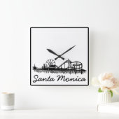 サンタモニカピアロサンゼルスカリフォルニアビーチ スクエア壁時計 (ホーム)